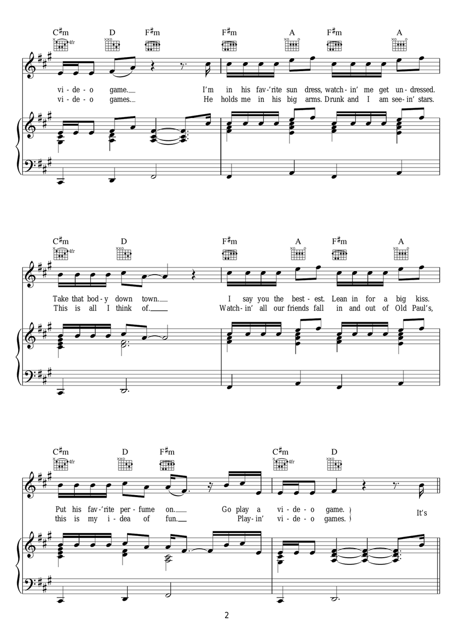 Video Games Video Games Piano, Vocal scores gallery preview page 2