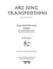 WOLF: Gebet (transposed to D major)