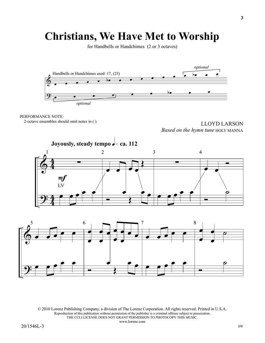 Christians, We Have Met to Worship (Digital Download) by Lloyd Larson 3-Octaves - Digital Sheet Music page 3