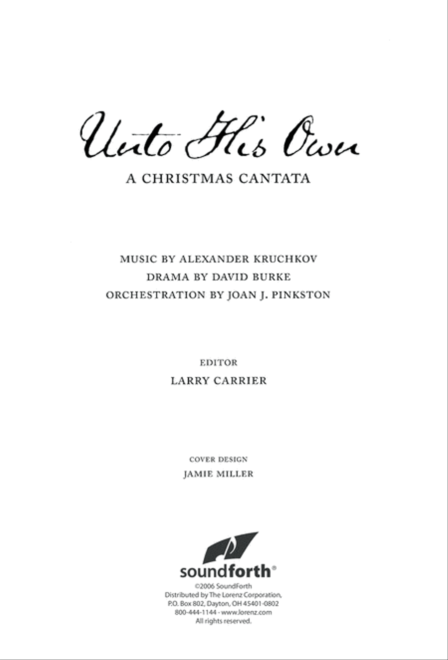 Unto His Own (Digital Download) 4-Part scores gallery preview page 3