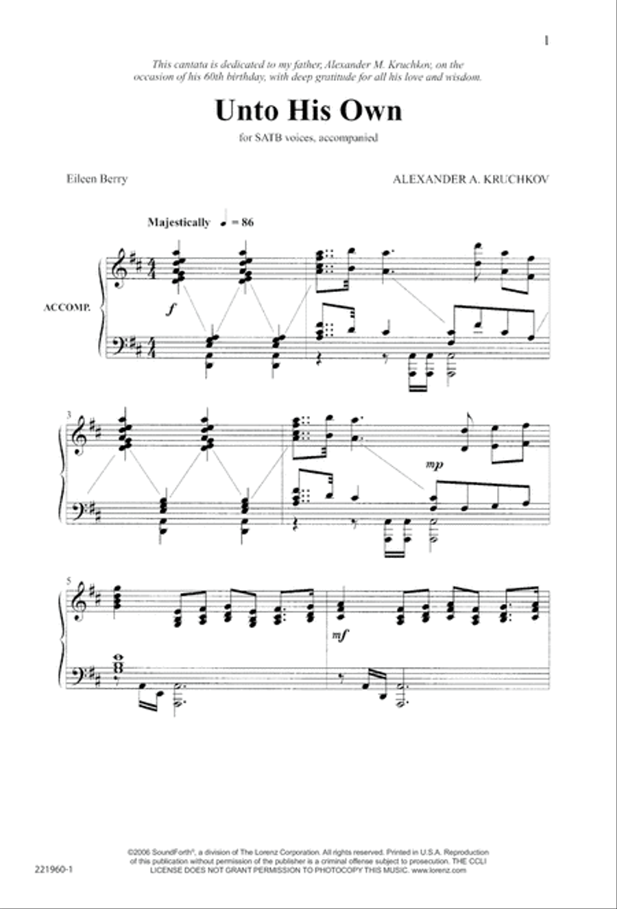 Unto His Own (Digital Download) 4-Part scores gallery preview page 5