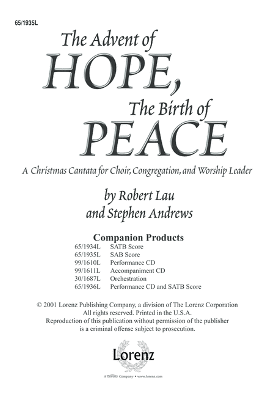 The Advent of Hope, the Birth of Peace (Digital Download) 3-Part scores gallery preview page 3