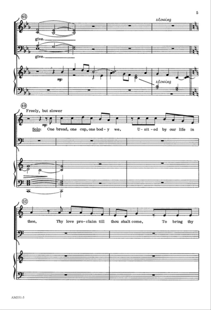 One Bread, One Cup, One Body (Digital Download) 4-Part scores gallery preview page 5