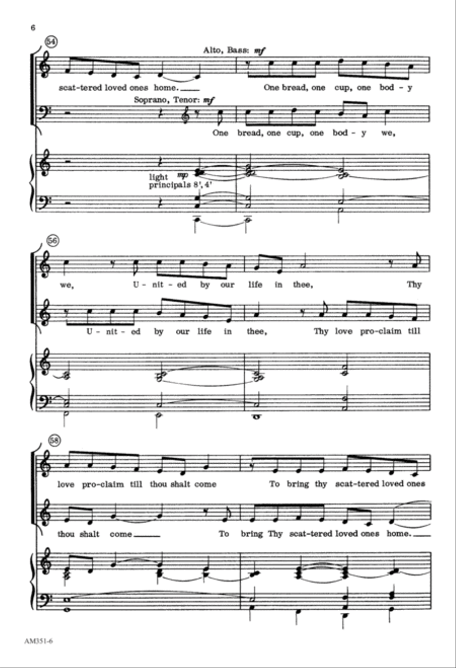 One Bread, One Cup, One Body (Digital Download) 4-Part scores gallery preview page 6