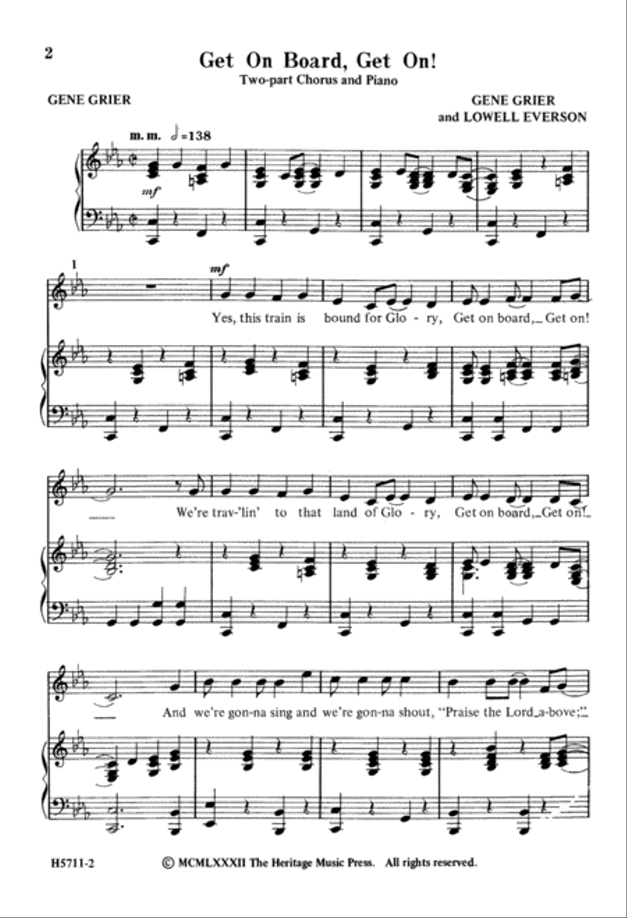 Get on Board, Get on (Digital Download) 2-Part scores gallery preview page 2