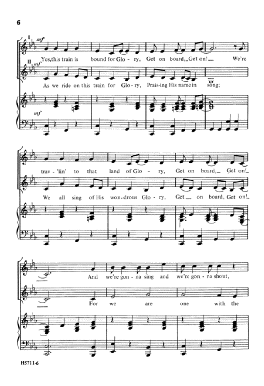 Get on Board, Get on (Digital Download) 2-Part scores gallery preview page 6