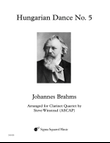 Hungarian Dance No. 5 for Clarinet Quartet or Choir