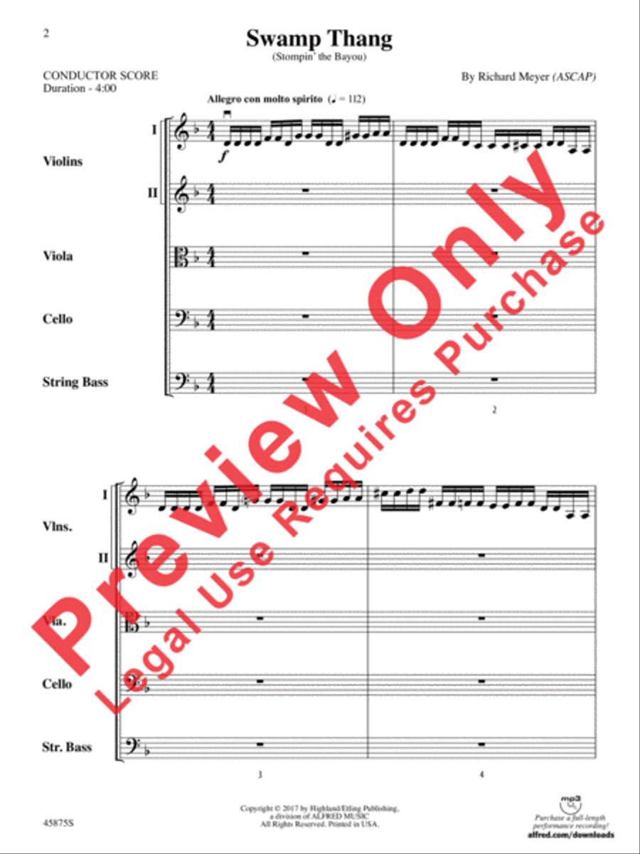 Swamp Thang Swamp Thang String Orchestra scores gallery preview page 2