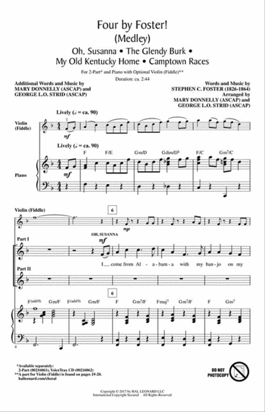 Four by Foster! Choir scores gallery preview page 2
