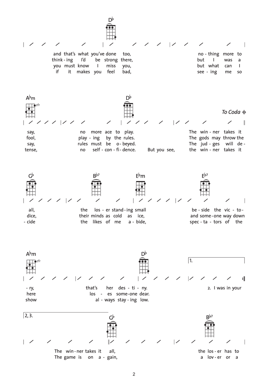 The Winner Takes It All The Winner Takes It All Ukulele scores gallery preview page 2