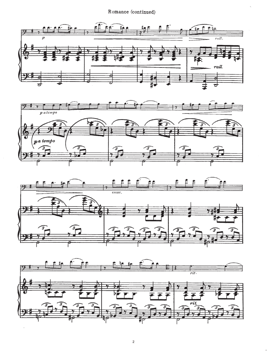 Romance, Op.44 No. 1 Romance, Op.44 No. 1 Cello Solo scores gallery preview page 2
