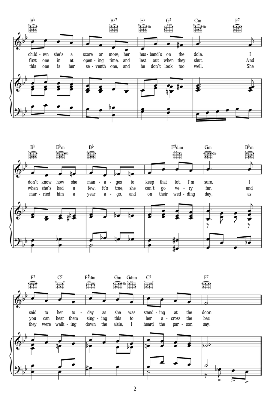 Don't Have Any More Missus Moore Piano, Vocal scores gallery preview page 2