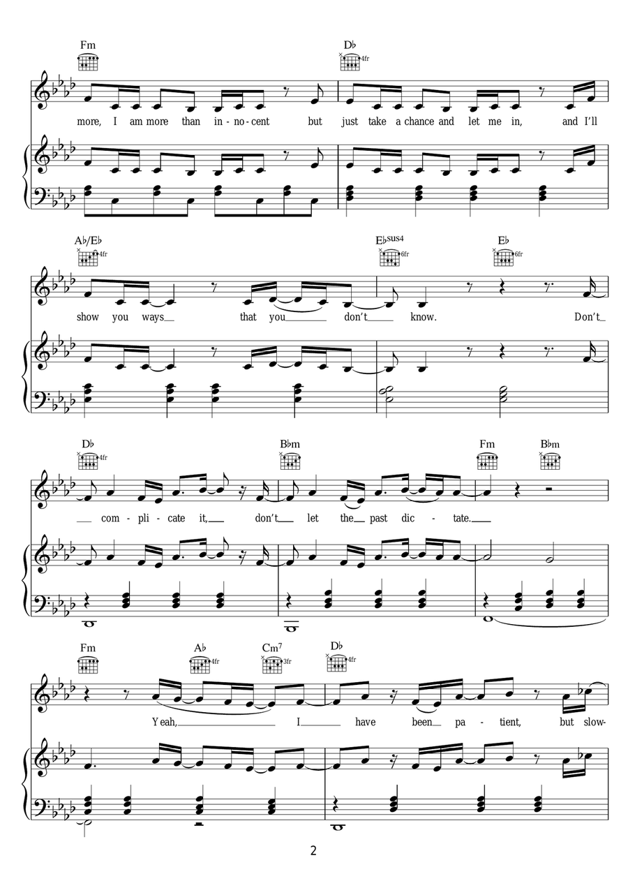 I Know You (from 'Fifty Shades Of Grey') Piano, Vocal scores gallery preview page 2
