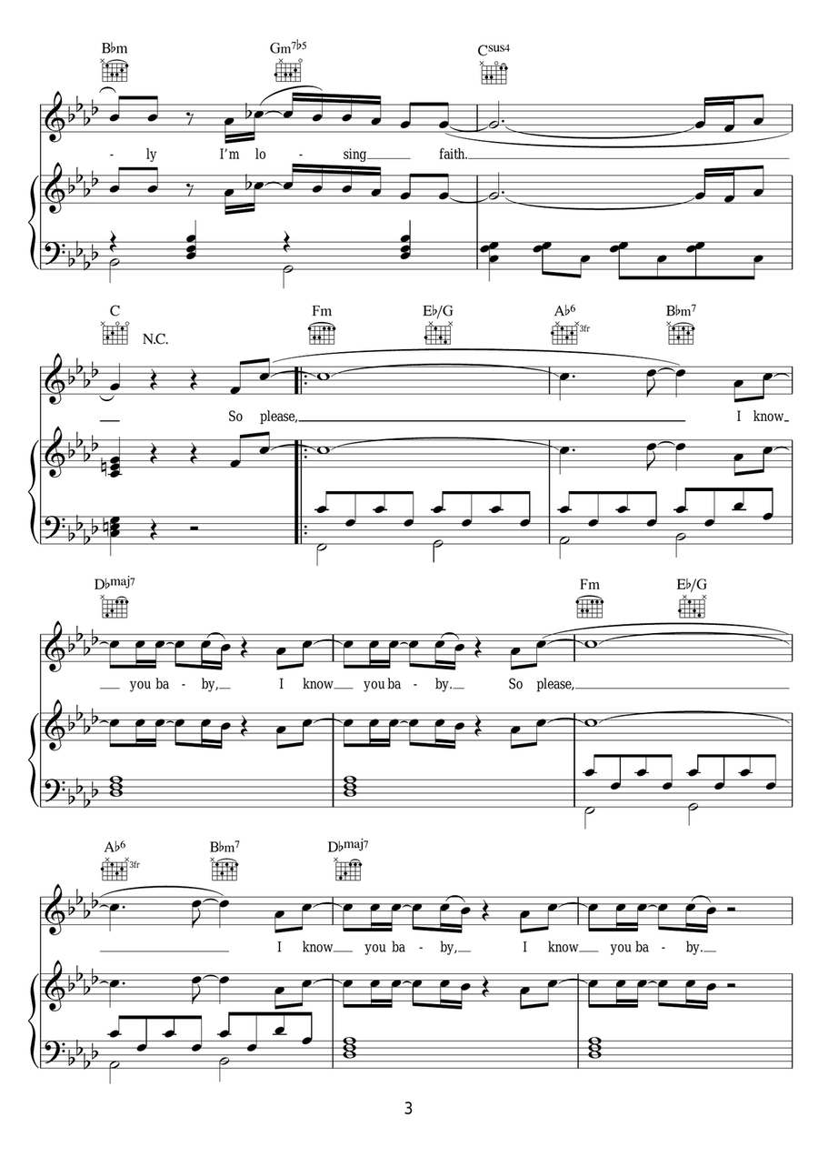 I Know You (from 'Fifty Shades Of Grey') Piano, Vocal scores gallery preview page 3