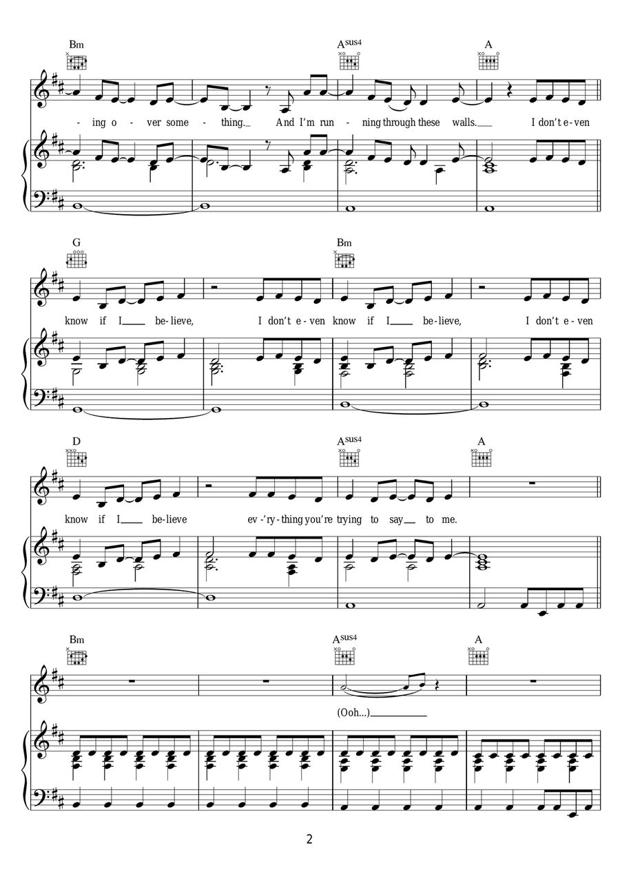 Believe Believe Piano, Vocal scores gallery preview page 2