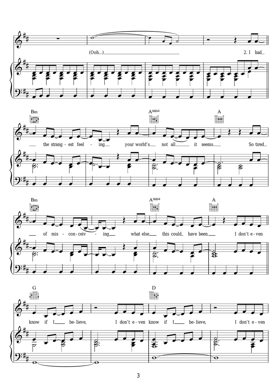 Believe Believe Piano, Vocal scores gallery preview page 3