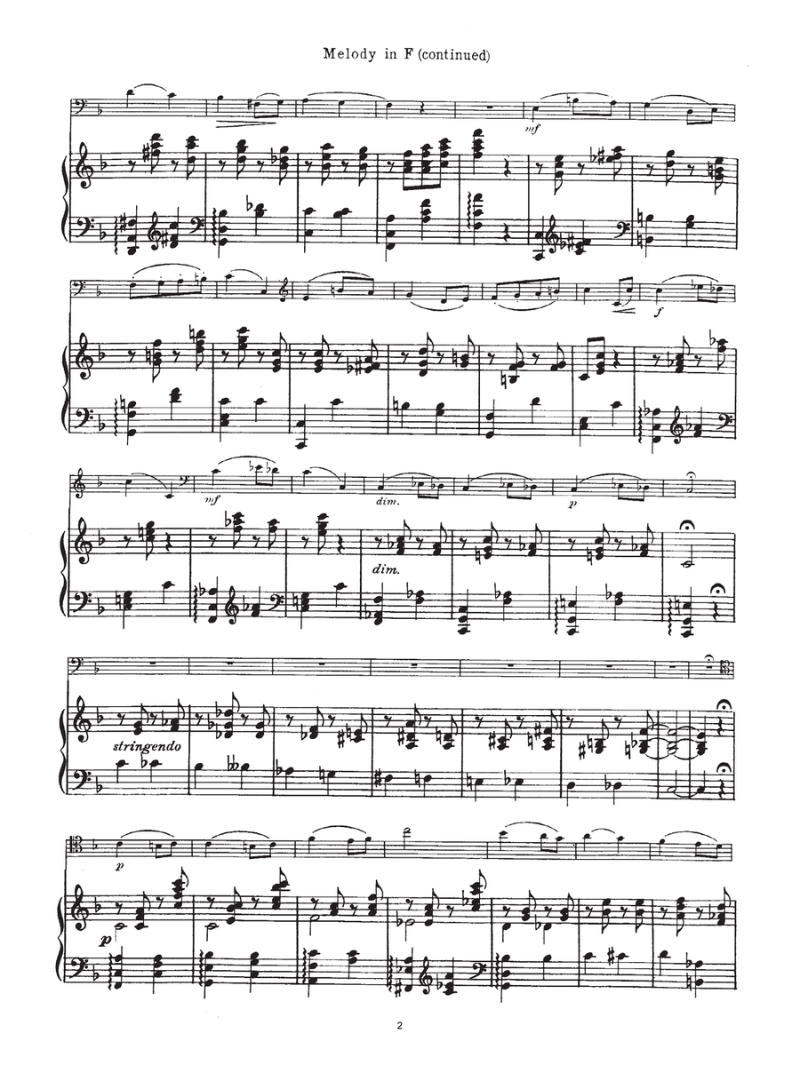 Melody In F Melody In F Cello Solo scores gallery preview page 2