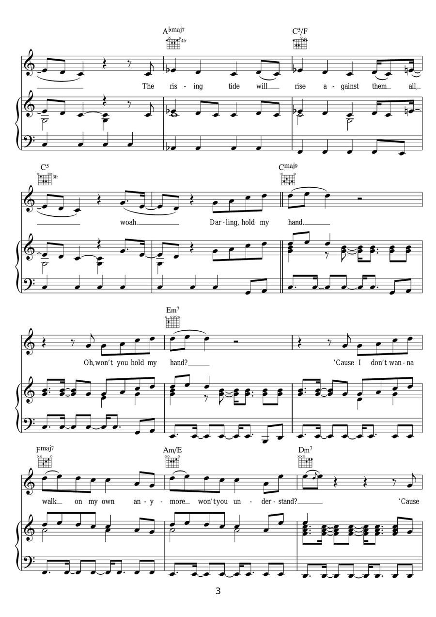 Hold My Hand Piano, Vocal - Digital Sheet Music page 3