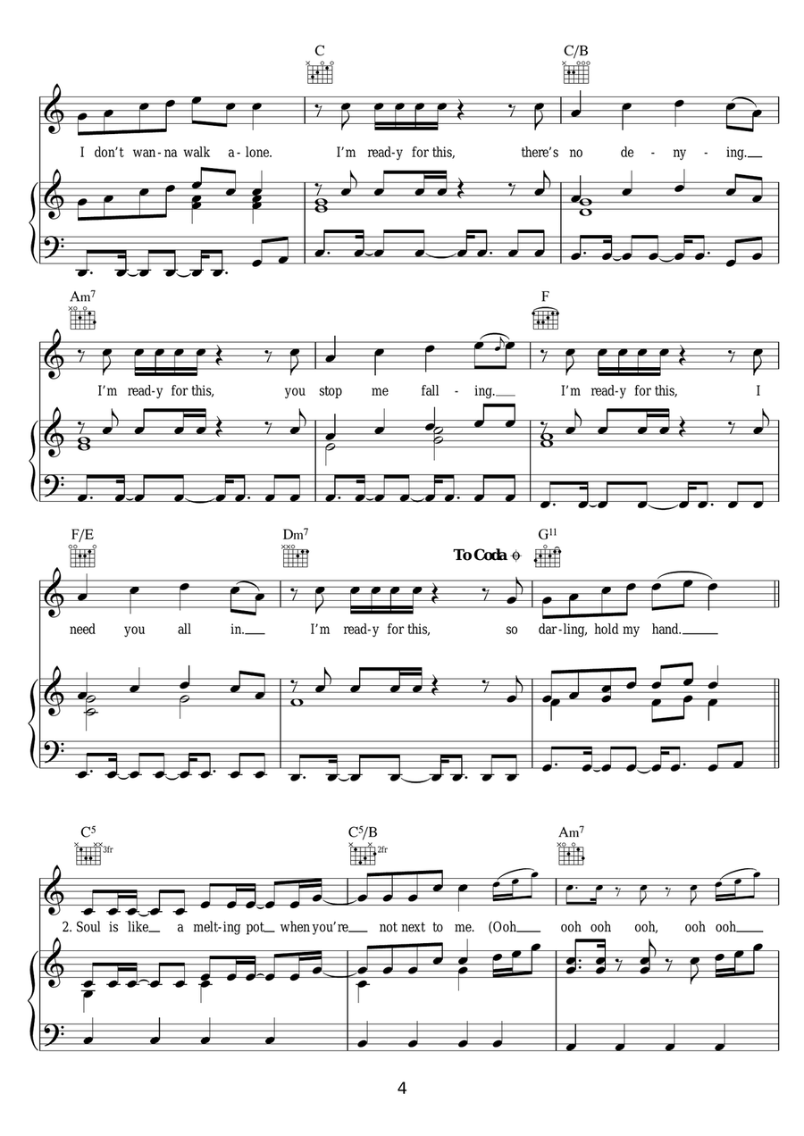 Hold My Hand Piano, Vocal - Digital Sheet Music page 4