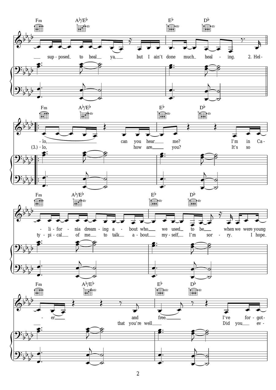 Hello Hello Piano, Vocal scores gallery preview page 2