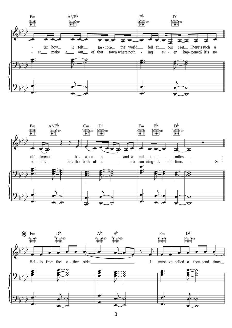 Hello Hello Piano, Vocal scores gallery preview page 3