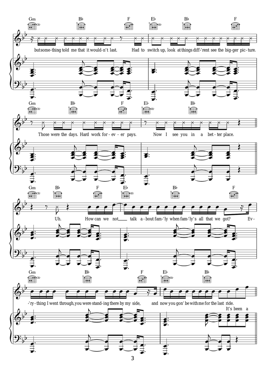 See You Again (featuring Charlie Puth) Piano, Vocal scores gallery preview page 3
