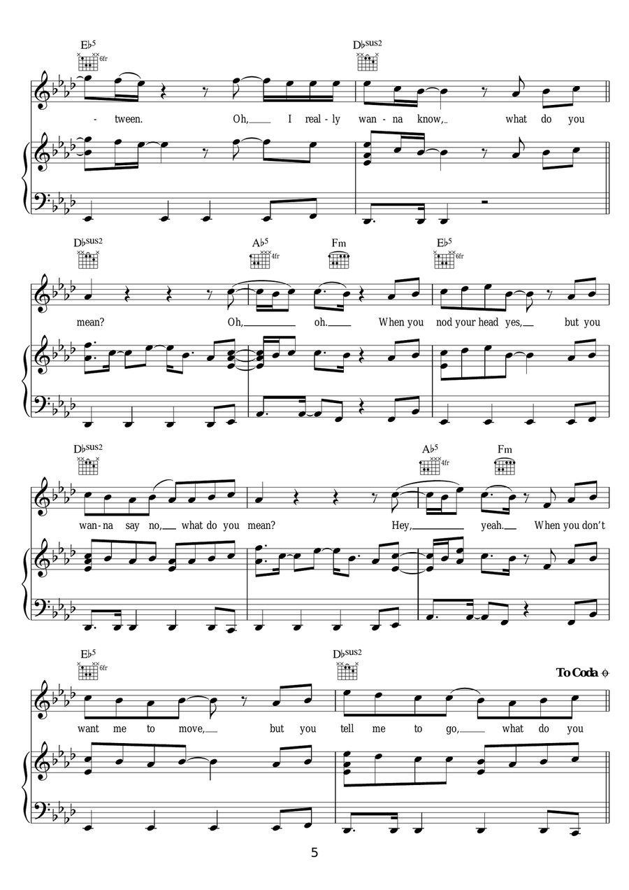 What Do You Mean? What Do You Mean? Piano, Vocal scores gallery preview page 5