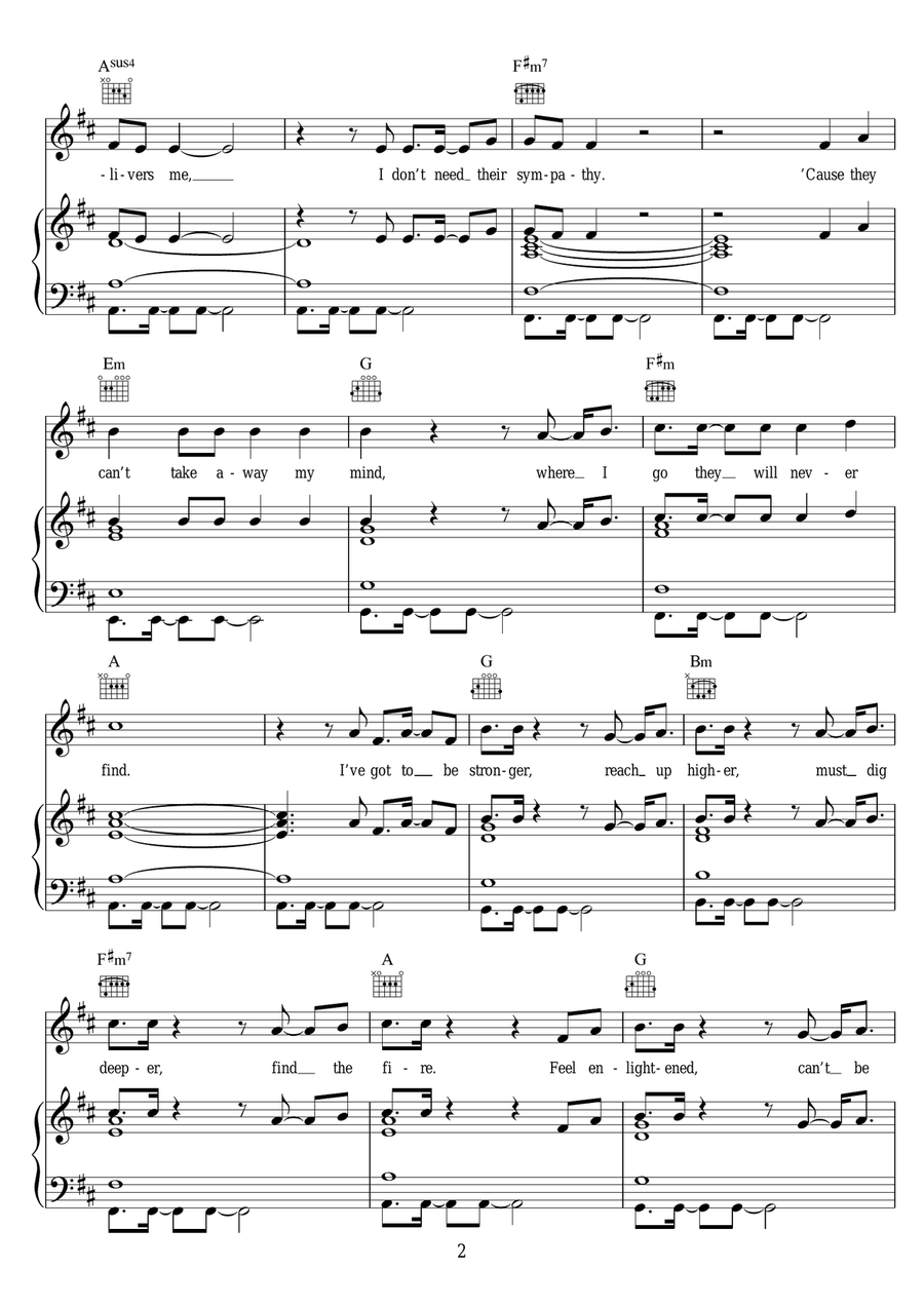 Stronger (from 'Finding Neverland') Piano, Vocal scores gallery preview page 2