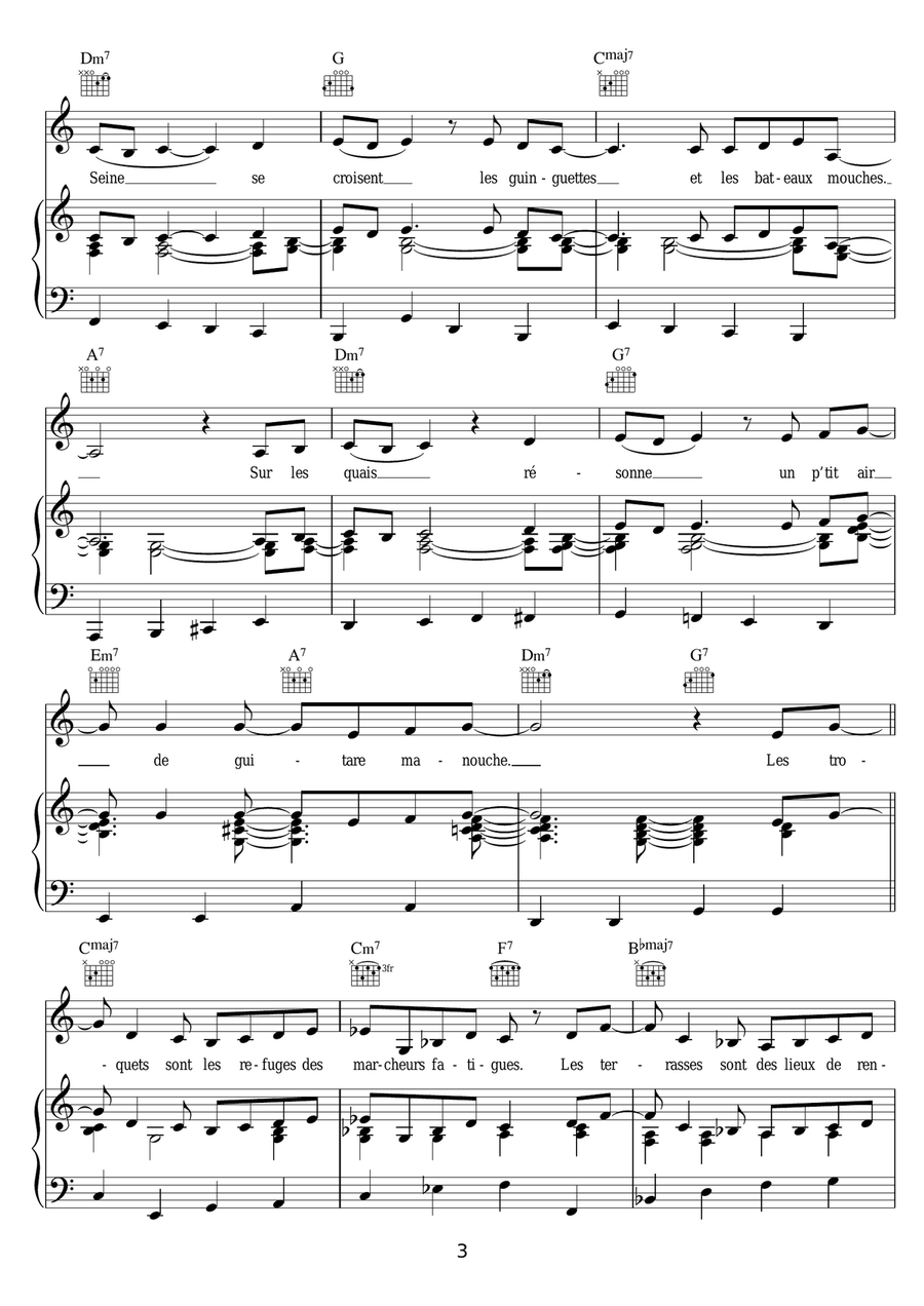 Paris, L'apres-Midi Paris, L'apres-Midi Piano, Vocal scores gallery preview page 3