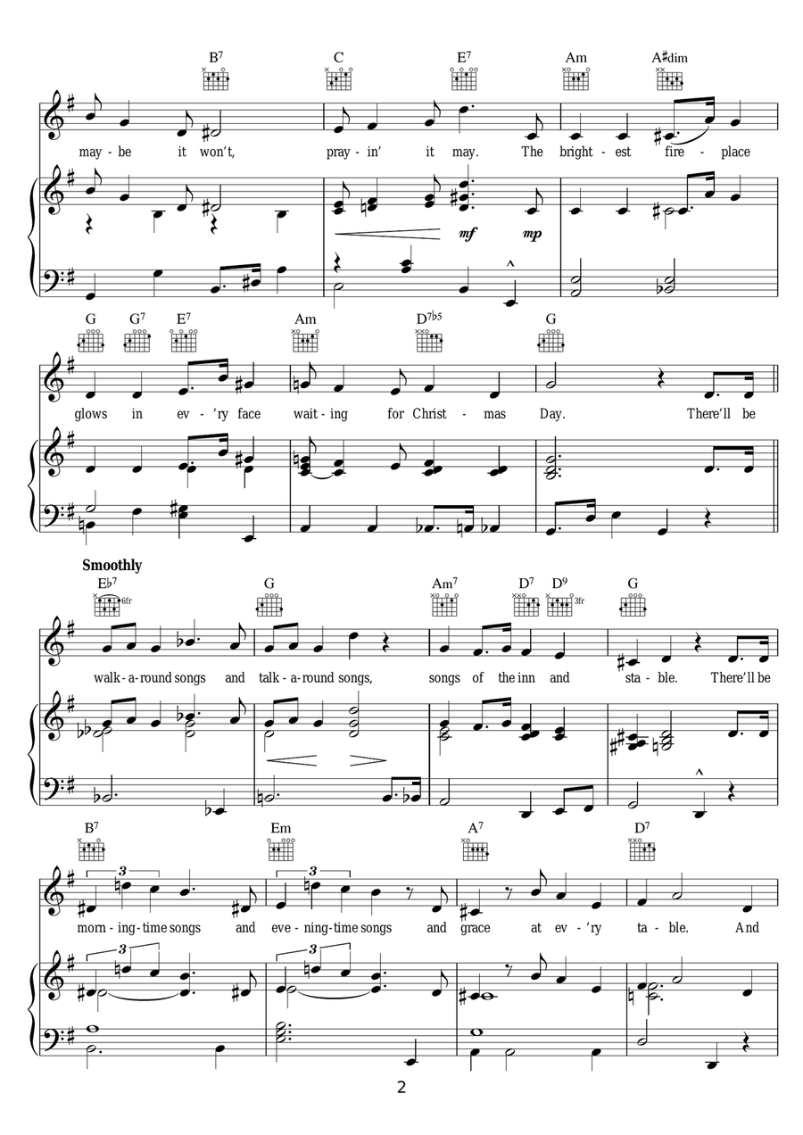 Pine Cones And Holly Berries Piano, Vocal scores gallery preview page 2