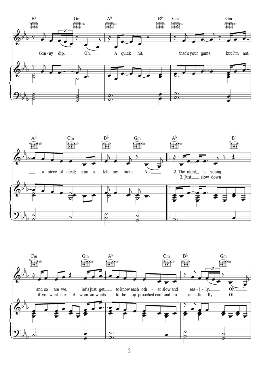 We Don't Have To Take Our Clothes Off Piano, Vocal scores gallery preview page 2