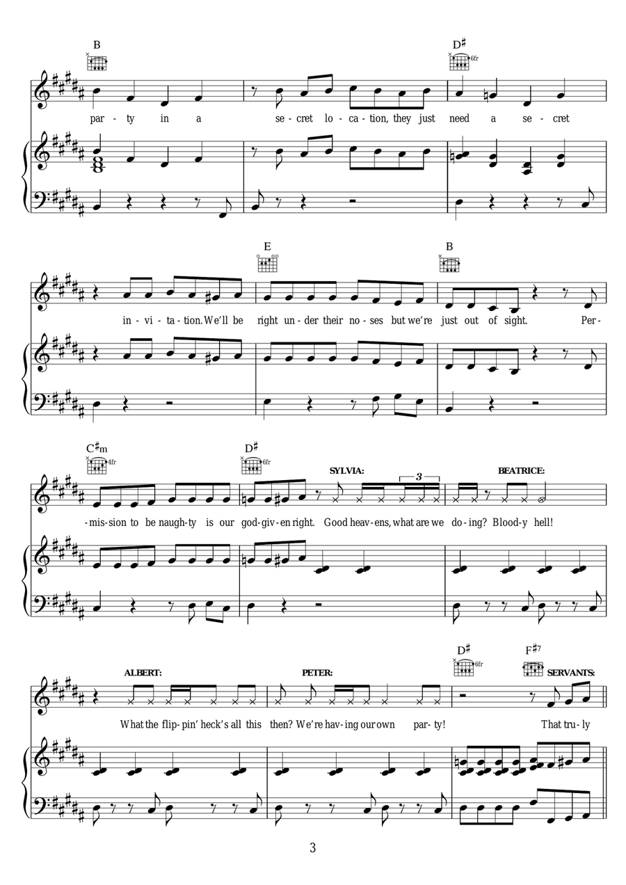 We Own The Night (The Dinner Party) (from 'Finding Neverland') Piano, Vocal scores gallery preview page 3