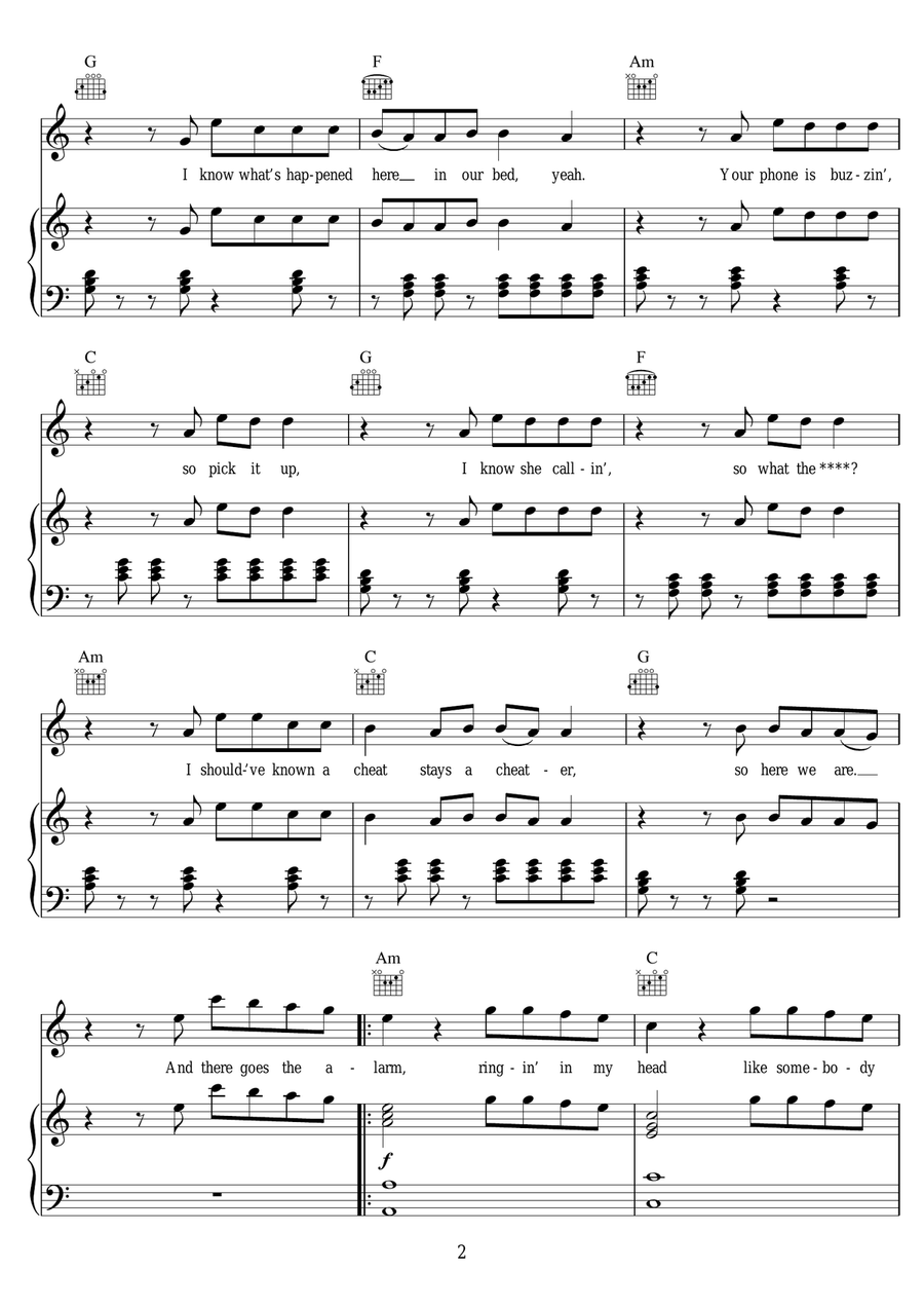 Alarm Alarm Piano, Vocal scores gallery preview page 2