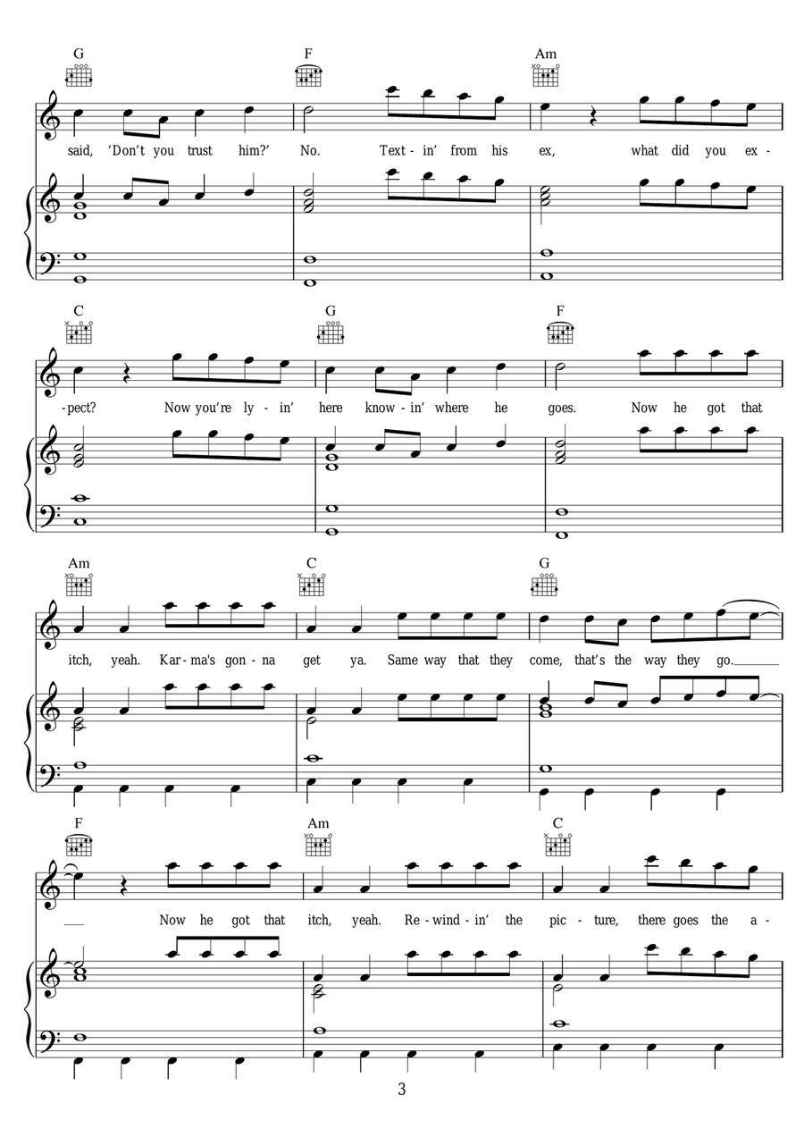 Alarm Alarm Piano, Vocal scores gallery preview page 3