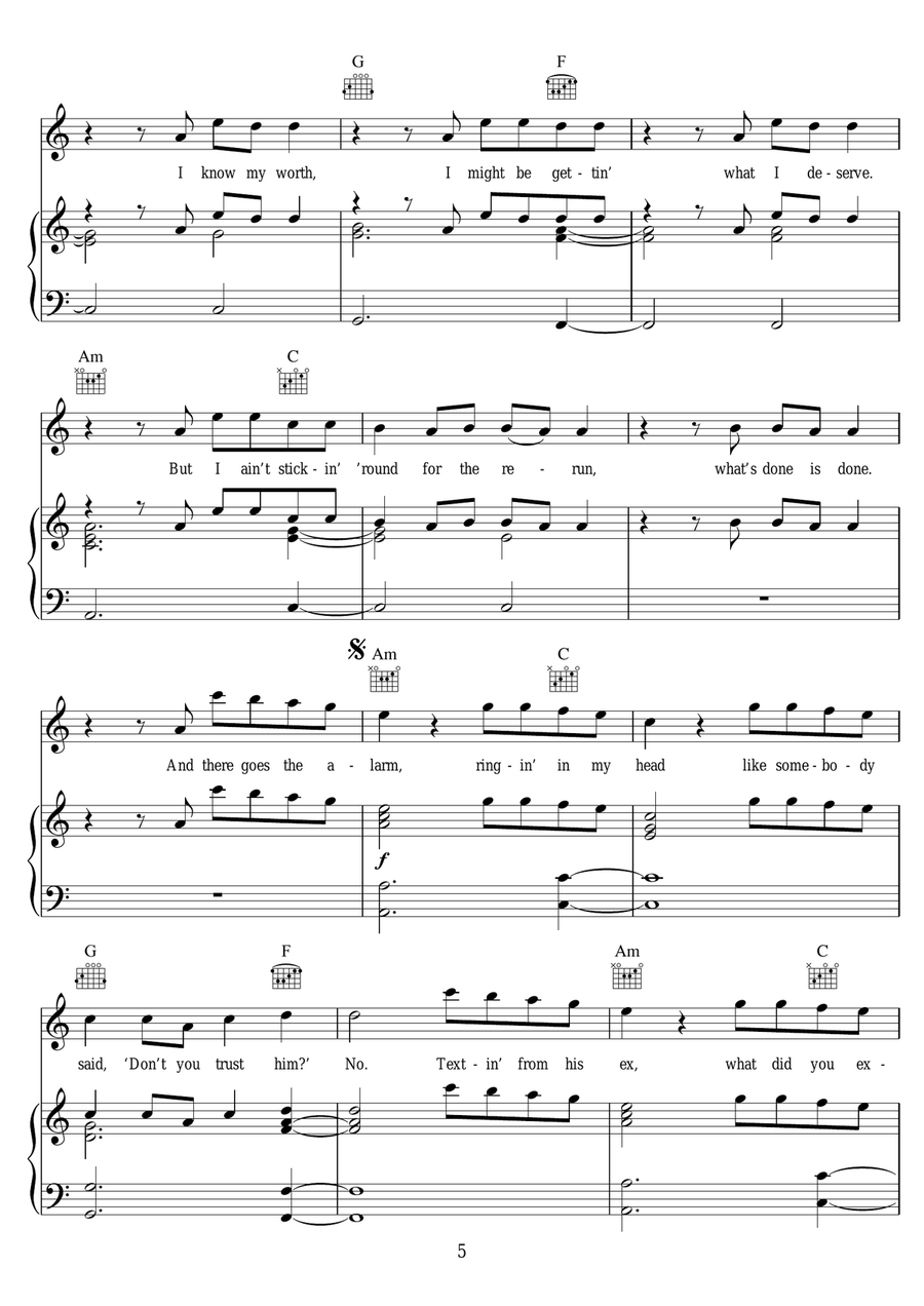Alarm Alarm Piano, Vocal scores gallery preview page 5