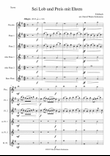 Sei Lob und Preis mit Ehren for flute sextet or flute choir
