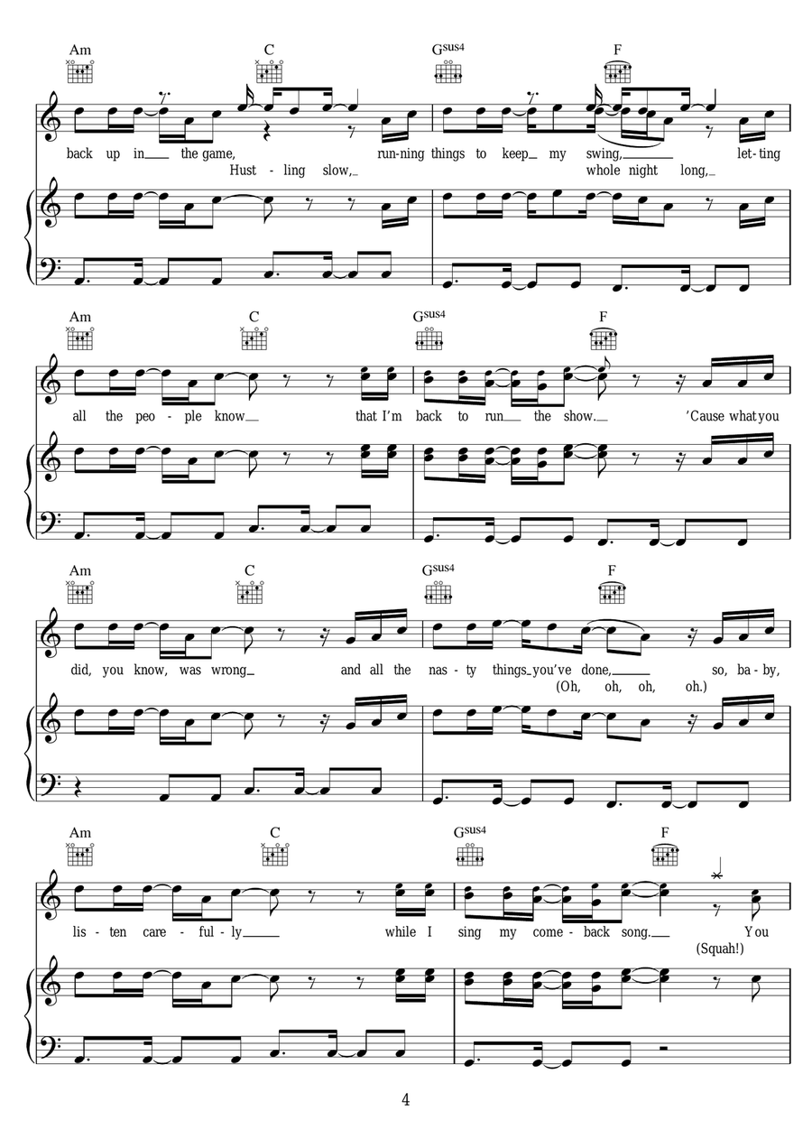 The Mack (featuring Mark Morrison and Fetty Wap) Piano, Vocal scores gallery preview page 4