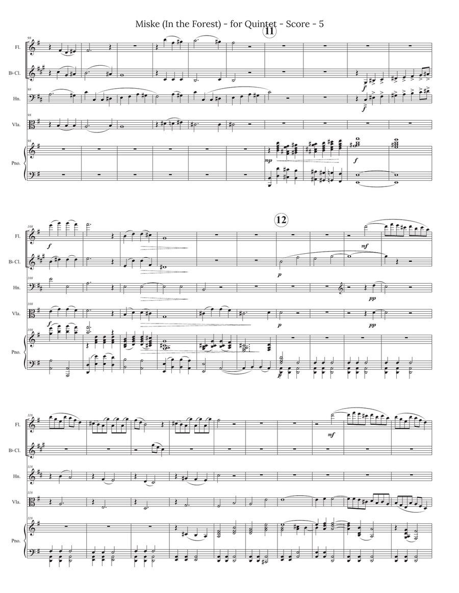 Miske (In The Forest) for Piano Quintet Small Ensemble scores gallery preview page 5