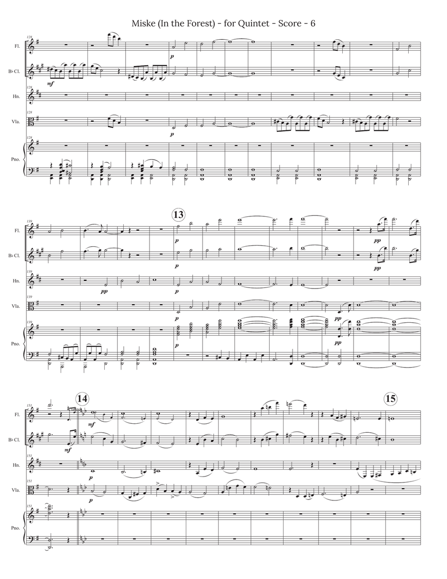 Miske (In The Forest) for Piano Quintet Small Ensemble scores gallery preview page 6