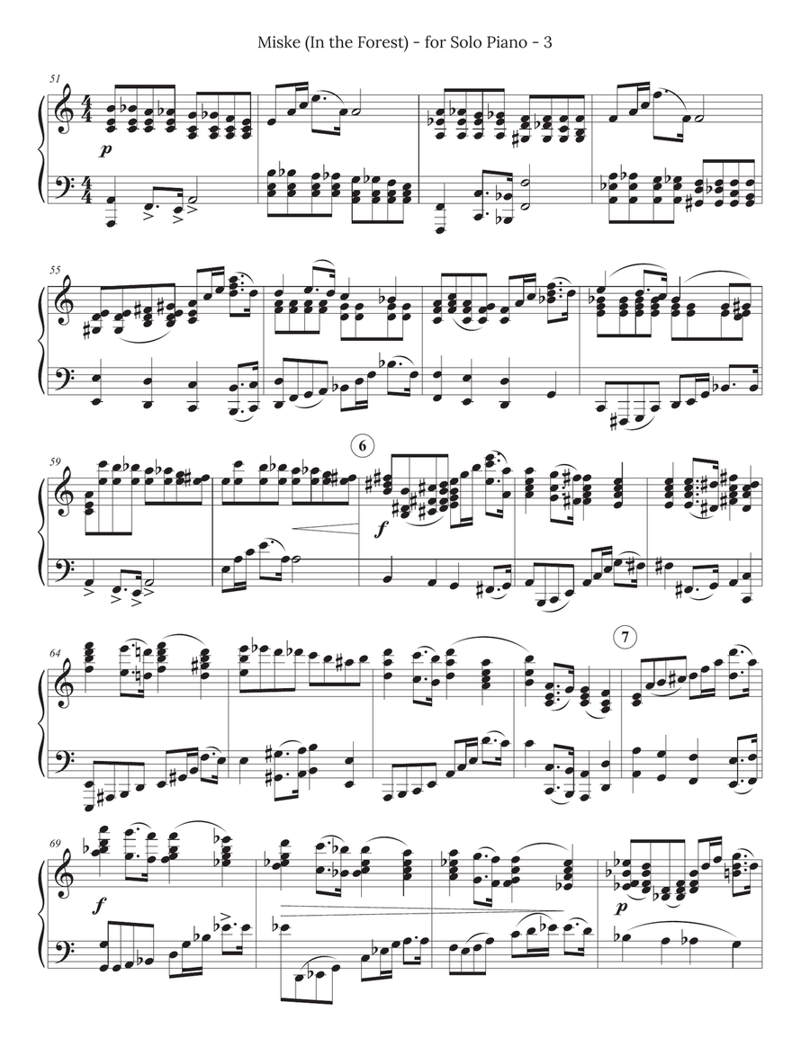 Miske (In The Forest) for Solo Piano Piano Solo scores gallery preview page 3