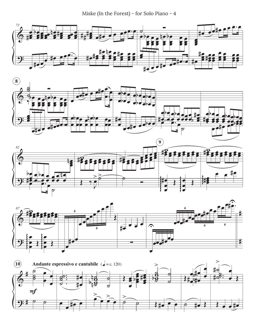 Miske (In The Forest) for Solo Piano Piano Solo scores gallery preview page 4