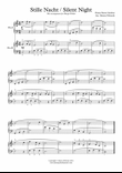 Stille Nacht / Silent Night, easy arrangement for 2 pianos by Simon Peberdy