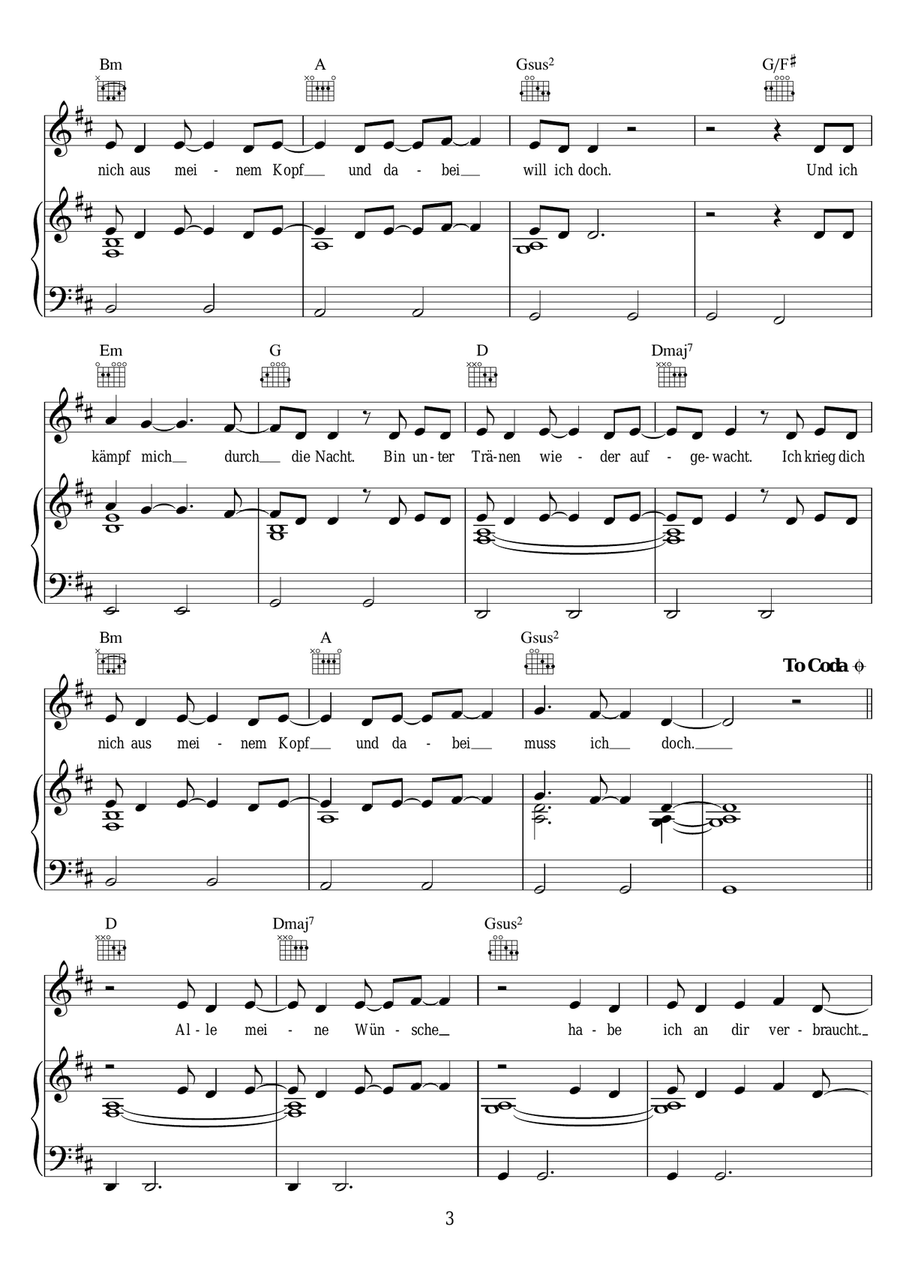 Durch Die Nacht Durch Die Nacht Piano, Vocal scores gallery preview page 3