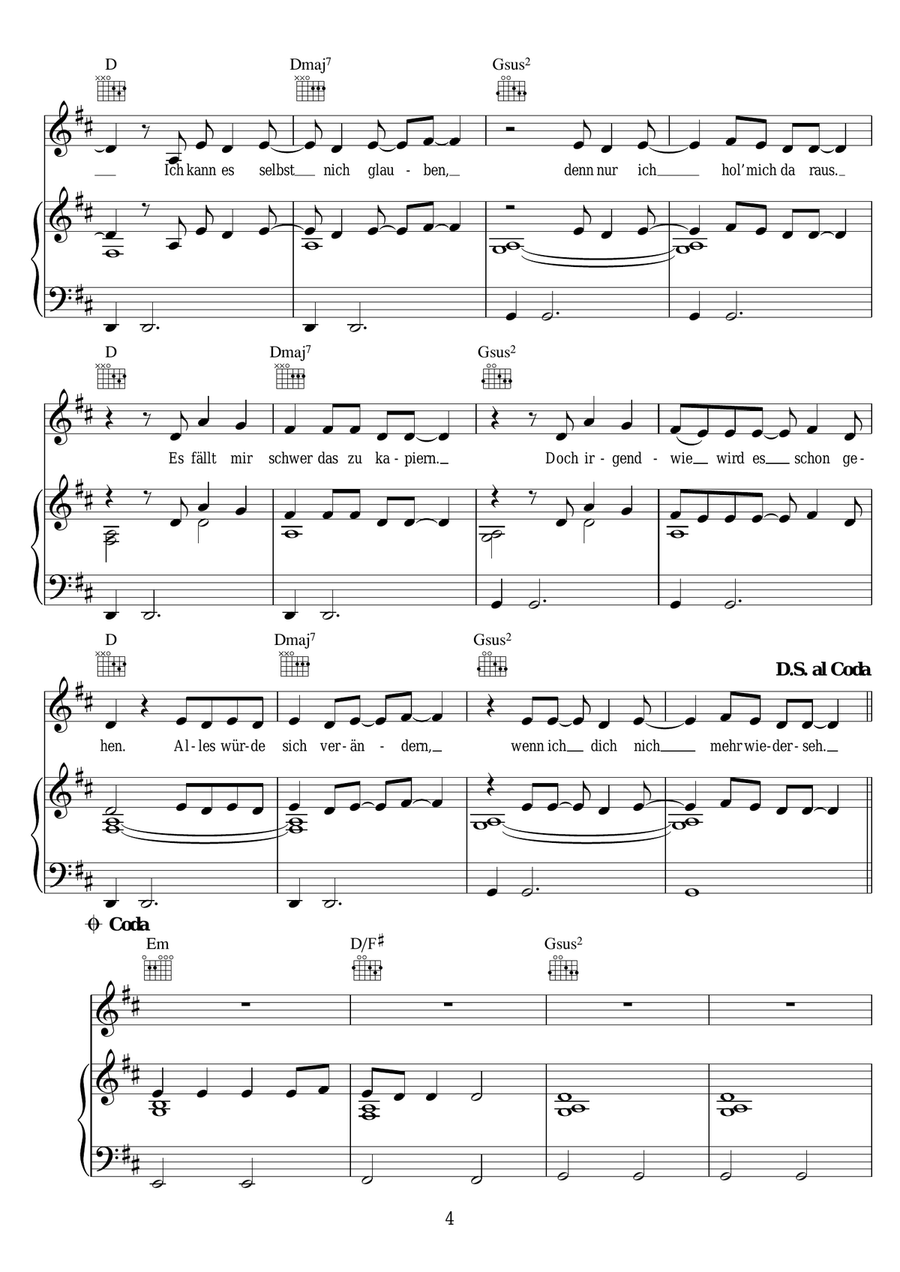 Durch Die Nacht Durch Die Nacht Piano, Vocal scores gallery preview page 4