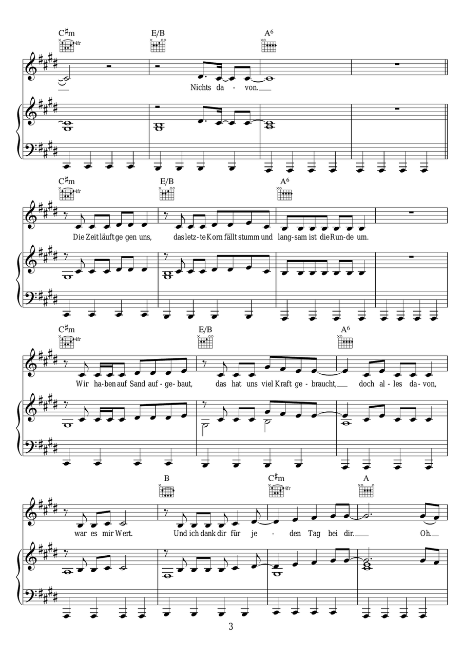 Ich Bereue Nichts Ich Bereue Nichts Piano, Vocal scores gallery preview page 3