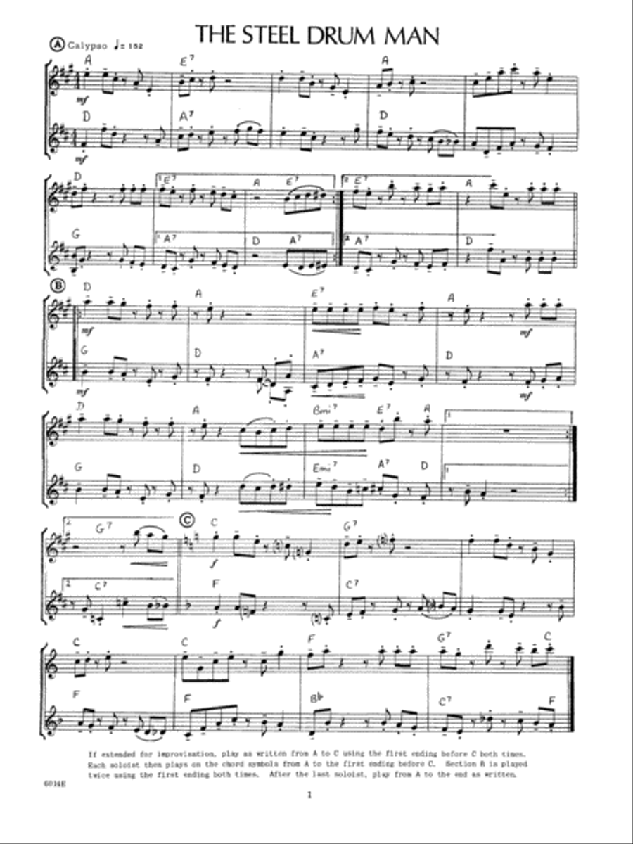14 Jazz-Rock Duets (alto & tenor sax) Tenor Saxophone scores gallery preview page 2