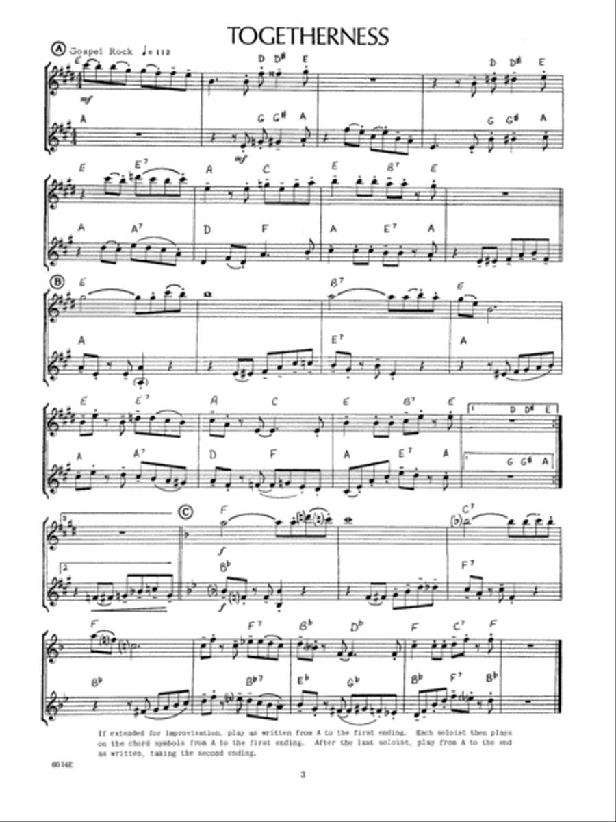 14 Jazz-Rock Duets (alto & tenor sax) Tenor Saxophone scores gallery preview page 4