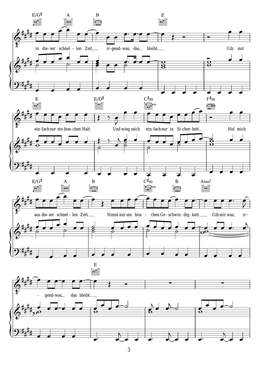 Irgendwas Bleibt Irgendwas Bleibt Piano, Vocal scores gallery preview page 3