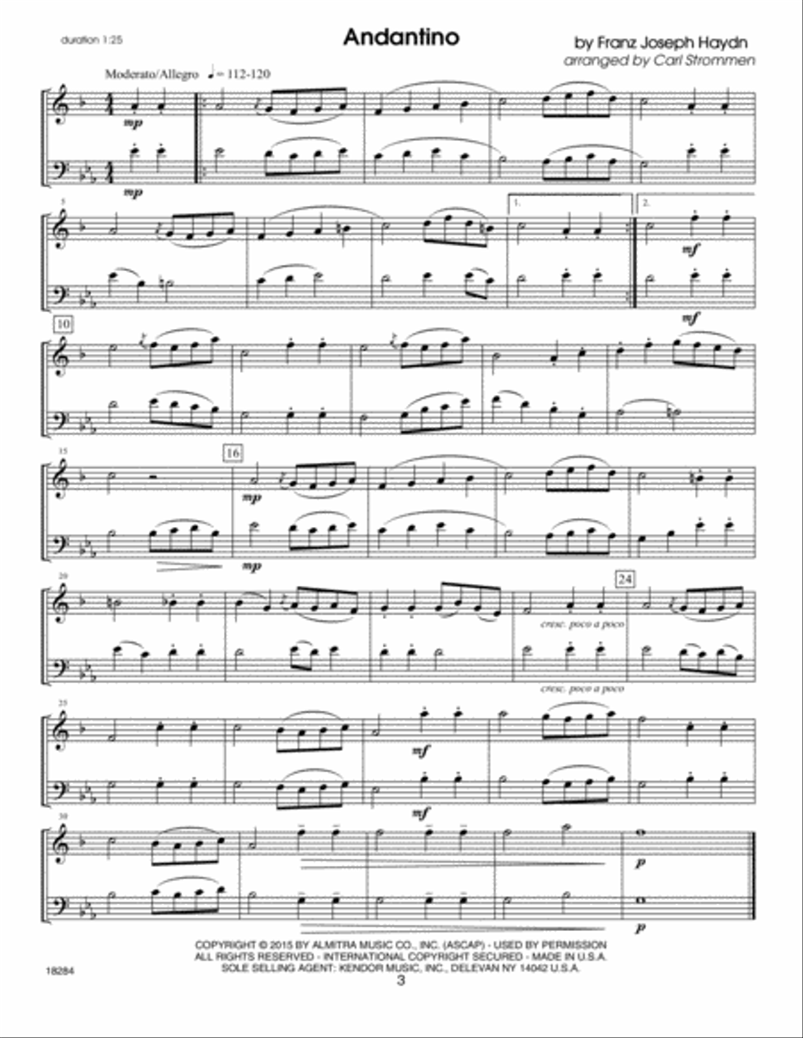30 Melodious Duets (Trumpet & Trombone) Trombone scores gallery preview page 4