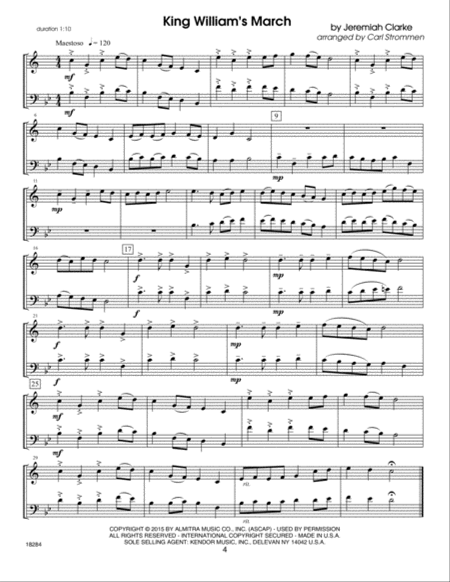 30 Melodious Duets (Trumpet & Trombone) Trombone scores gallery preview page 5